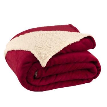 Imagem de Cobertor Canada King Size 1 Peça Dupla Face Fleece e Sherpa 100% Polié