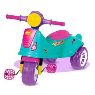 Imagem de Triciclo de Brinquedo para Passeio Andador Infantil Empurrador Trava d