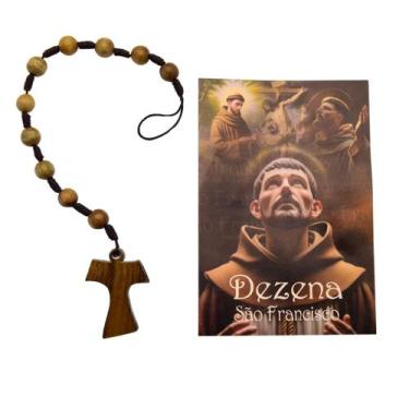 Imagem de Dezena Terço São Francisco Tau em madeira com folheto ARL4093 - Artigo