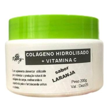 Imagem de Colágeno Hidrolisado com Vitamina C Sabor Laranja - 200g - Suplemento 