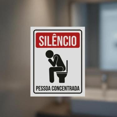 Imagem de Placa Acm Decorativa Silêncio Pessoa Concentrada 18X23 - Sinalizo