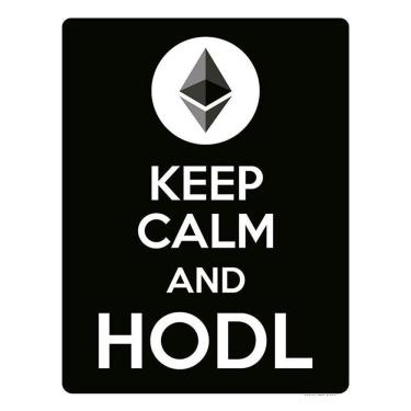 Imagem de Placa Decoraçao - Keep Calm Hodl Hold Ethereum Eth 36X46
