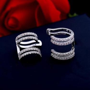 Imagem de Piercing Argola Falso Fake Pedra Zirconia - Prata - De Castro Joias