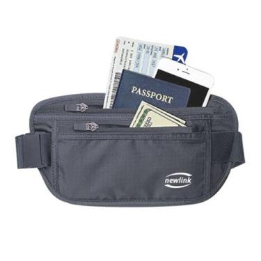 Imagem de Pochete Porta Notas Cinto Com 3 Bolsos Nylon Newlink