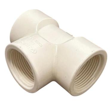 Imagem de Conexao Tee Pvc Branco 40mm 1.1/4" Rosca/ Rosca - Krona