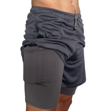 Imagem de Shorts Duplo 2 Em 1 Para Corrida United - preto - xgg-Masculino