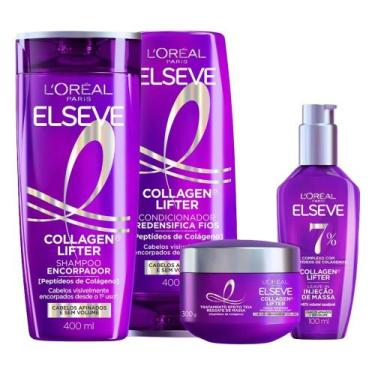 Imagem de Kit Elseve Colágeno Shampoo 400ml + Condicionador 400ml + Leave In 100