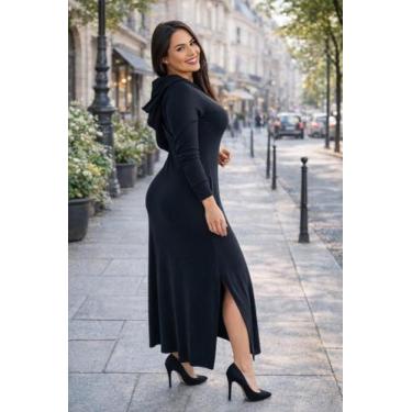 Imagem de Vestido Manga Longa Com Capuz - modanascimento, Preto, P