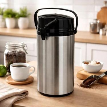 Imagem de Garrafa Térmica Inox Café Chá Bebida Quente Fria Ampola Térmica Alta C