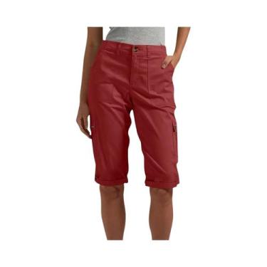 Imagem de Shorts Cargo Femininos Slim Retos Primavera Verão Moda Casual Multibol