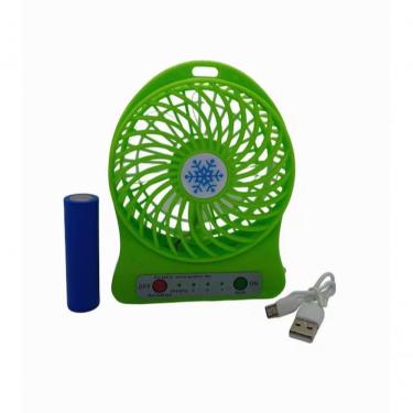 Imagem de Mini Ventilador Portátil Recarregável Com 3 Velocidades – Frescor Compacto Para Qualquer Lugar Verde