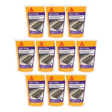 Imagem de Kit 10 Aditivo Sika-3 Plus 1l Acelerador De Pega Para Concreto