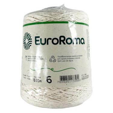 Imagem de Barbante Euroroma Crochê Tricô Macramê Tear Nº 6 - 610m, 100 - Cru