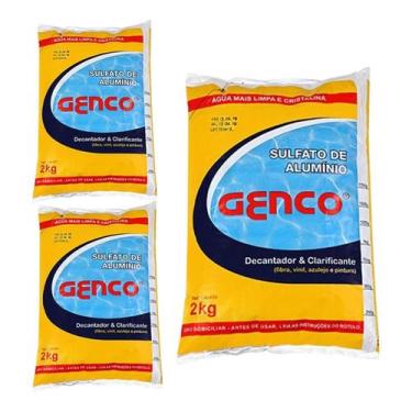 Imagem de Kit 3 Sulfato Alumínio Decantador Clarifica Limpeza Piscinas - genco