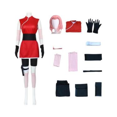 Imagem de Fantasia De Cosplay Haruno Sakura Shippuden Para Mulheres E Meninas, P