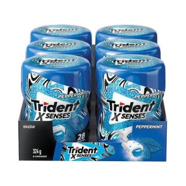 Imagem de Trident X Senses Hortelã Peppermint contendo 6 potes de 54g cada, Hort
