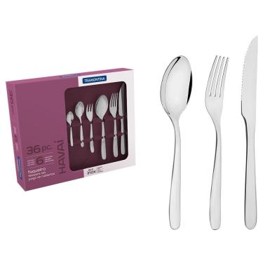 Imagem de Faqueiro 36 Peças Tramontina Havaí Em Aço Inox Inox