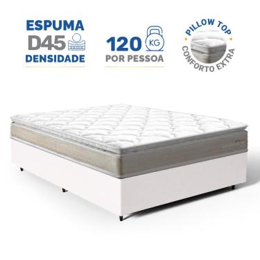 Imagem de Cama Box com Colchão de Espuma D45 Pillow Top Ortopédico Domo Casal 138cm