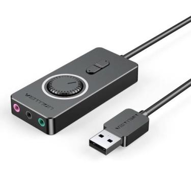Imagem de Adaptador USB Placa De Audio Som Fone x Microfone P2 Vention