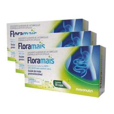 Imagem de Kit 3 Floramais Probiotico Lactobacillus Acidophilus 30 Cáps Maxinutri