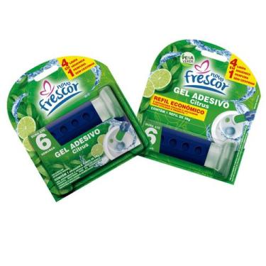 Imagem de Detergente Sanitários COM APLICADOR + REFIL Gel Adesivo 38g Novo Fresc