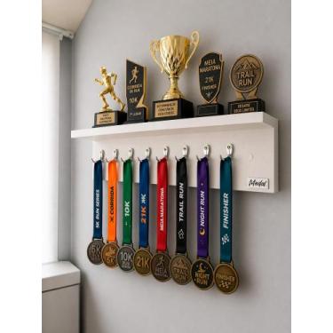 Imagem de Porta Medalhas/trofeus Branco 8 Gancho 30 Medalhas - Medal