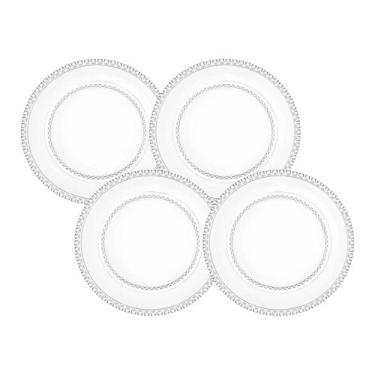 Imagem de Jogo de 4 Pratos Rasos em Cristal para Sobremesa Diamante 19 cm L'Herm