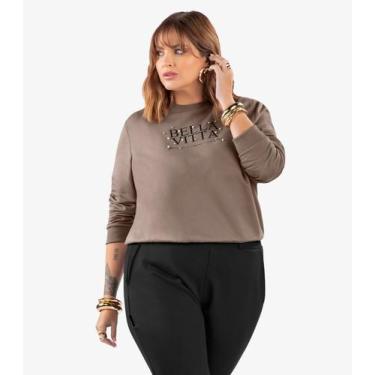 Imagem de Blusão Feminino Plus Size Secret Glam Marrom, Plus G2, Marrom