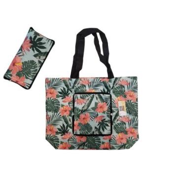 Imagem de Bolsas Dobrável Sacola Impermeável Estampada Vira Carteira - LW Gifts 