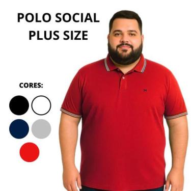 Imagem de Camisa Polo Masculina Plus Size Algodão Elastano G1 ao G4 - Pregão da 