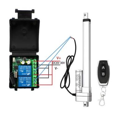 Imagem de Controlador De Motor Atuador RF 12V 24V 433Mhz 2 Canais Com Receptor E