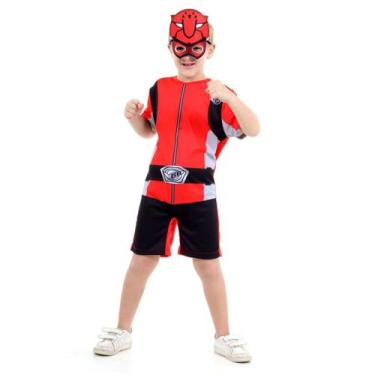 Imagem de Fantasia Power Rangers Vermelho Curto Infantil - Beast Morphers - Sula