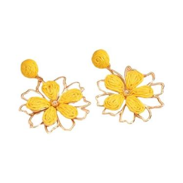 Imagem de Brincos De Verão Boêmios Femininos Com Flores Feitos À Mão, Joias Para