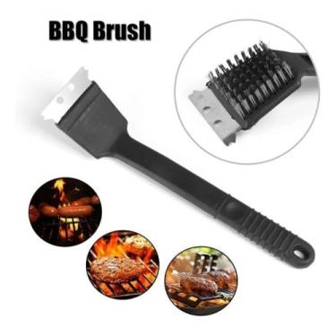 Imagem de Kit 2 Escova Limpeza Grelha Churrasco Aço Raspador - Coisaria