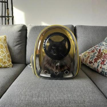 Imagem de Astronauta Visão 360 Graus Mochila Pet Visão Panorâmica Ventilado Cach