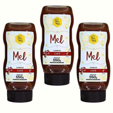 Imagem de Mel flores de cafe premium 550g apiario flor de mel - kit 3 unidades