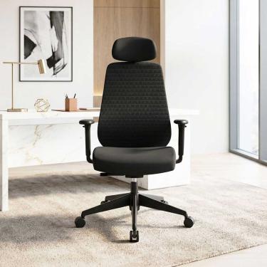 Imagem de Cadeira Escritório Presidente Ergonômica Nr17 Assento Regulável Signature Comfort Preto