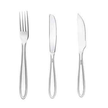 Imagem de Kit Talheres Mesa com Faca para Churrasco Classic 36pçs