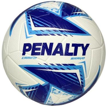 Imagem de Bola Campo de Futebol Penalty Bravo Oficial Original, Branco, Marinho