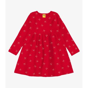 Imagem de Vestido Manga Longa Infantil Rovi Kids Vermelho