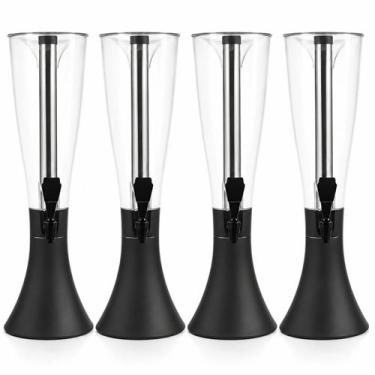 Imagem de Kit 4 Torre Cerveja Chopp Bebida 4L Torneira Preta Inox Gelo - Chef Li
