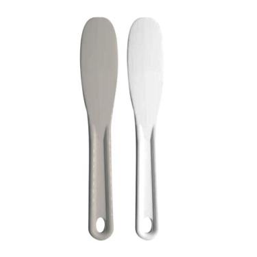 Imagem de Kit 2 Espátulas De Plástico Para Cremes Tamanho G Marco Boni, Branco e
