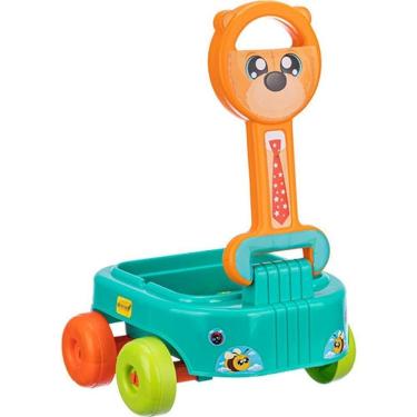 Imagem de Brinquedo Educativo Carrinho de Puxar Urso com Blocos Coloridos para Montar Gulliver
