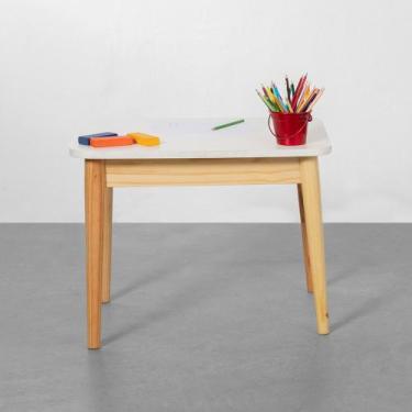 Imagem de Mesa Infantil Cissa Natural e Branco - 68cmx52cm - Abra Cadabra
