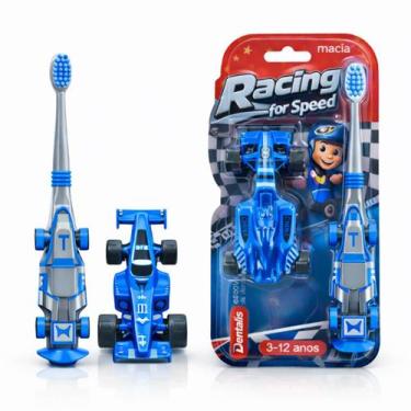 Imagem de Escova Dental Infantil Menino com Brinquedo Carrinho Fórmula 1, Cerdas