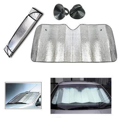 Imagem de Protetor Solar para-brisa Automotivo Tapa Sol Dobrável com Proteção UV e Redução de Calor Filme Aluminizado Ghittoni