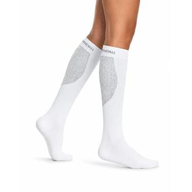 Imagem de Meia Kendall Sport Alta Compressão 20-30mmHg Corrida Academia, Branco,