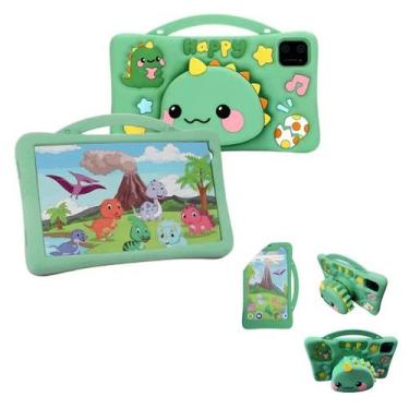 Imagem de Tablet Infantil Dinossauro Memória 128GB Silicone Ideal Para Presentea