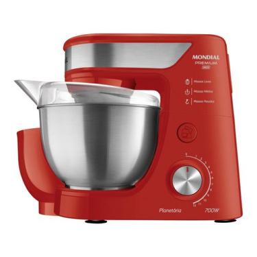 Imagem de Batedeira Planetária Premium Inox Mondial  BP-02P-R-TI, Vermelho e ino