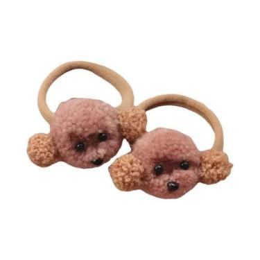 Imagem de Elásticos De Cabelo Com Orelhas De Coelho Peludas Para Meninas, 2 Peça